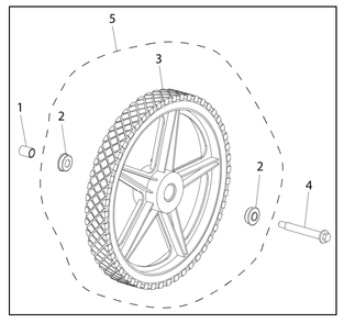 Wheel Assembly Diagram and Parts List for PWFTA17322  Powermate Hedge Trimmer