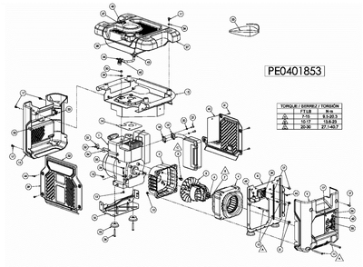 Section_1 Diagram and Parts List for PE0401853  Powermate Generator