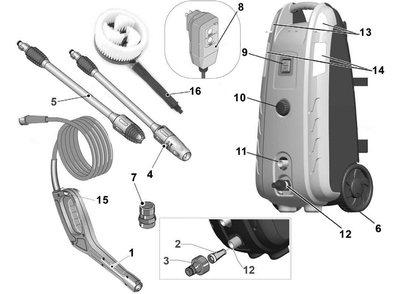 Part Location Diagram of 012-0127 Powermate High Pressure Gun And Hose Assembly