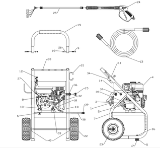 Section_1 Diagram and Parts List for PW0912500  Powermate Pressure Washer