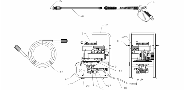 Section_1 Diagram and Parts List for PW0881900  Powermate Pressure Washer