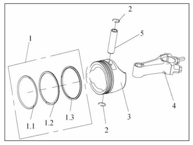 Piston / Connecting Rod Assembly Diagram and Parts List for P-WFT-16022  Powermate Hedge Trimmer