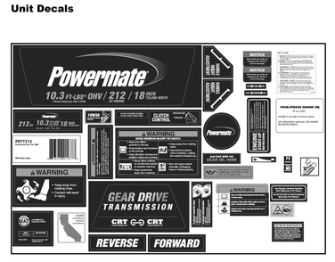 Section_6 Diagram and Parts List for PRTT212  Powermate Tiller