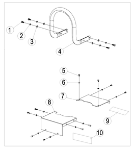 Carry Handle And Inspection Plates Diagram and Parts List for P-FTT-160MD-E  Powermate Tiller