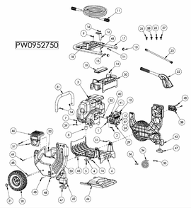 Section_1 Diagram and Parts List for PW0952750  Powermate Pressure Washer