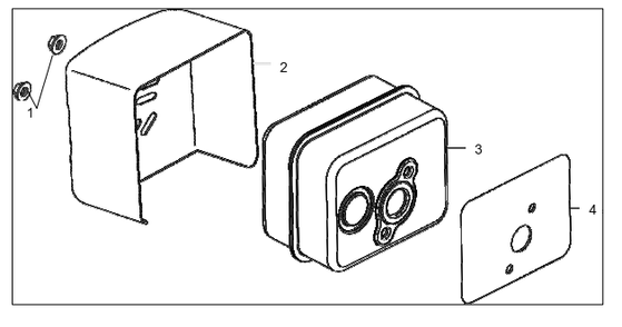 Muffler Diagram and Parts List for P-FTT-160MD-E  Powermate Tiller