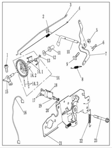 Governor Assembly Diagram and Parts List for P-WFT-16022  Powermate Hedge Trimmer