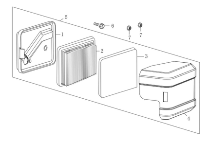 Air Cleaner Diagram and Parts List for P-FTT-160MD-E  Powermate Tiller