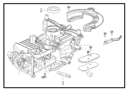 Crankcase Diagram and Parts List for PFTT142  Powermate Tiller