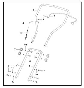 Handle Assembly Diagram and Parts List for PFTT1421  Powermate Tiller