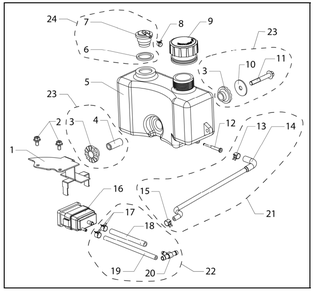 Fuel Tank Diagram and Parts List for PWFTA17322  Powermate Hedge Trimmer