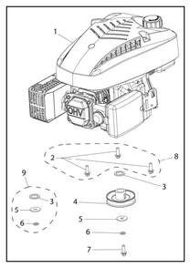 Engine Assembly Diagram and Parts List for PWFTA17322  Powermate Hedge Trimmer