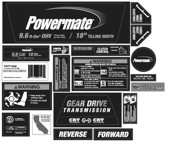 Section_6 Diagram and Parts List for PRTT196E  Powermate Tiller