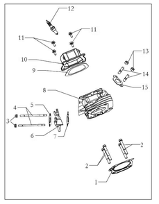 Cylinder Head Assembly Diagram and Parts List for P-WLE-1639  Powermate Edger