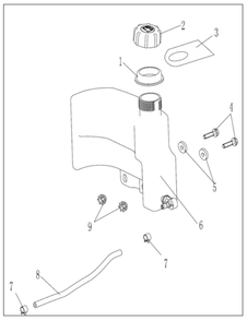 Fuel Tank Assembly Diagram and Parts List for P-WFT-16022  Powermate Hedge Trimmer