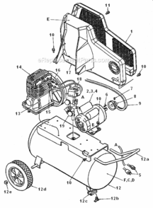 Page A Diagram and Parts List for BP0501813  Powermate Compressor