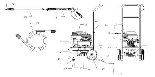 Section_1 Diagram and Parts List for PW0881800  Powermate Pressure Washer