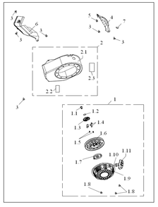 Engine Side Assembly Diagram and Parts List for P-WLE-1639  Powermate Edger