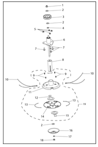 Cutting Head Assembly Diagram and Parts List for PWFTA17322  Powermate Hedge Trimmer