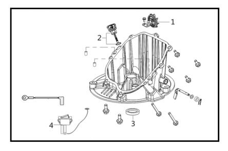 Crankcase Cover Diagram and Parts List for PFTT142  Powermate Tiller
