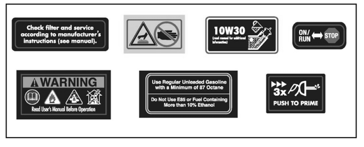 Engine Decals Diagram and Parts List for PWFT15022  Powermate Hedge Trimmer