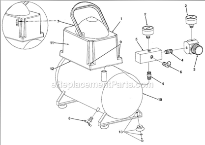 Part Location Diagram of 072-0009 Powermate Petcock