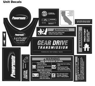 Section_9 Diagram and Parts List for PFTT1401  Powermate Tiller