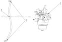 Carburetor Assembly Diagram and Parts List for P-WLE-0799-F2N  Powermate Edger