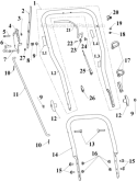 Handle Assembly Diagram and Parts List for P-WLE-0799-F2N  Powermate Edger