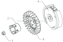 Fly Wheel Assembly Diagram and Parts List for P-WLE-1639-E  Powermate Edger