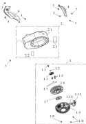 Engine Side Assembly Diagram and Parts List for P-WLE-1639-E  Powermate Edger