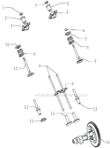 Valve Timing Assembly Diagram and Parts List for P-WLE-1639-E  Powermate Edger