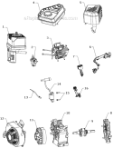 Engine - Sub Level Assembly Diagram and Parts List for P-WLE-1639-E  Powermate Edger