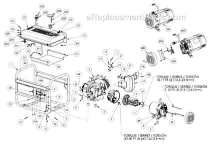 Part Location Diagram of 0069320SRV Powermate Brush Module
