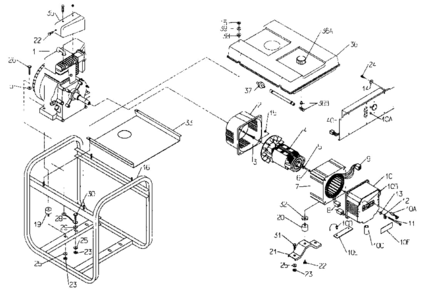 Page A Diagram and Parts List for PC054530502  Powermate Generator