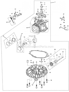 Short Block Assembly Diagram and Parts List for PFTT150B  Powermate Tiller