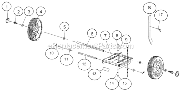 Swing Plate Assembly Diagram and Parts List for PFTT150B  Powermate Tiller