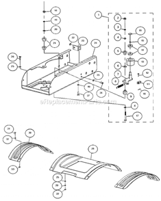 Base Assembly Diagram and Parts List for PFTT150B  Powermate Tiller
