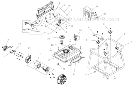 Part Location Diagram of 0068587SRV Powermate Muffler Assembly