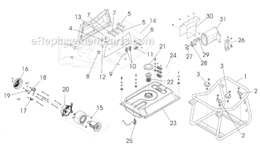 Page A Diagram and Parts List for PM0105007  Powermate Generator