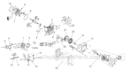 Part Location Diagram of 0068295SRV Powermate Starter Recoil
