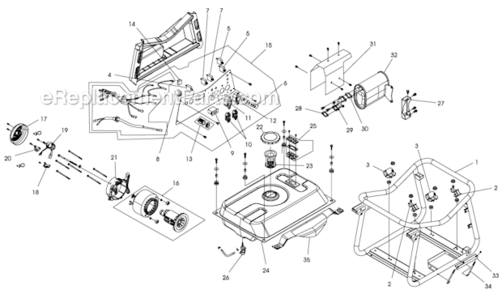 Part Location Diagram of 0032565SRV Powermate Receptacle L5-30R