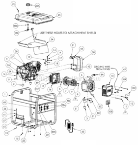 Page A Diagram and Parts List for PM0435006  Powermate Generator