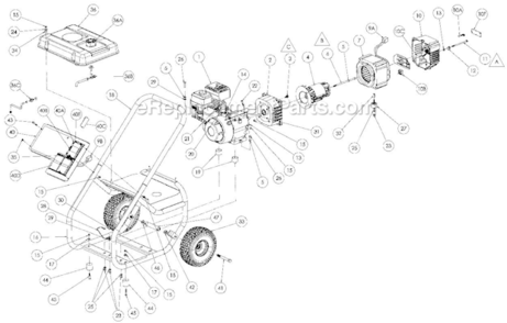 Part Location Diagram of 0062085 Powermate Assembly, Foot Bar