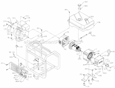 Page A Diagram and Parts List for PM049650417  Powermate Generator