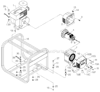 Page A Diagram and Parts List for PM0503300  Powermate Generator