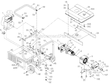 Part Location Diagram of 0051027 Powermate Rotor, 4.5Kw B/S
