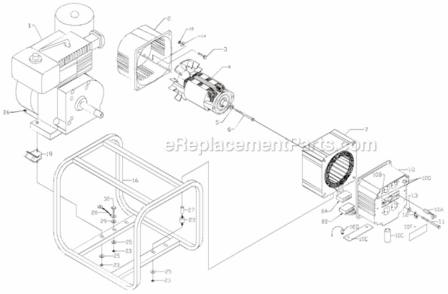Part Location Diagram of 0054052 Powermate Adapter, Engine