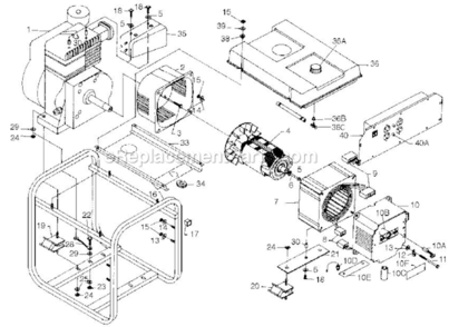 Part Location Diagram of 005027601 Powermate Assembly, Deflector