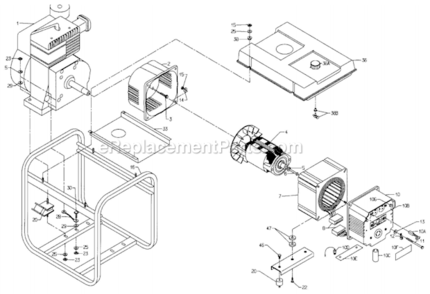 Part Location Diagram of 0056040 Powermate Bracket, Stator
